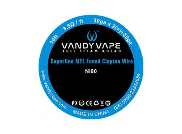 Σύρμα N80 / NI80 Superfine MTL Fused Clapton Vandy Vape